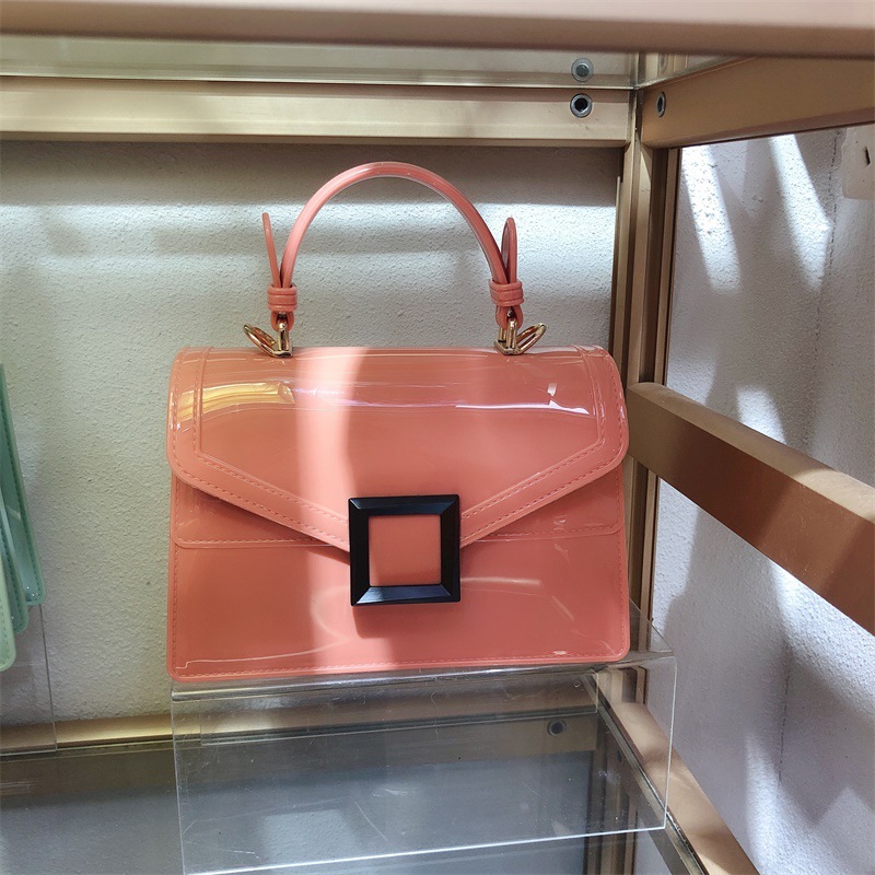 Clearance jelly bag, transparent pvc women's bag, gradient color small square bag, handbag, single-shoulder crossbody women's bag in stock undefined