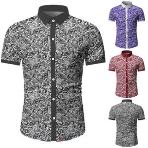 Men’s Casual Short Sleeve flower shirt