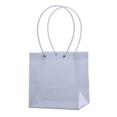 靖凯方形三八节包装塑料手提袋透明礼品袋花袋蛋糕多肉玫瑰花提袋