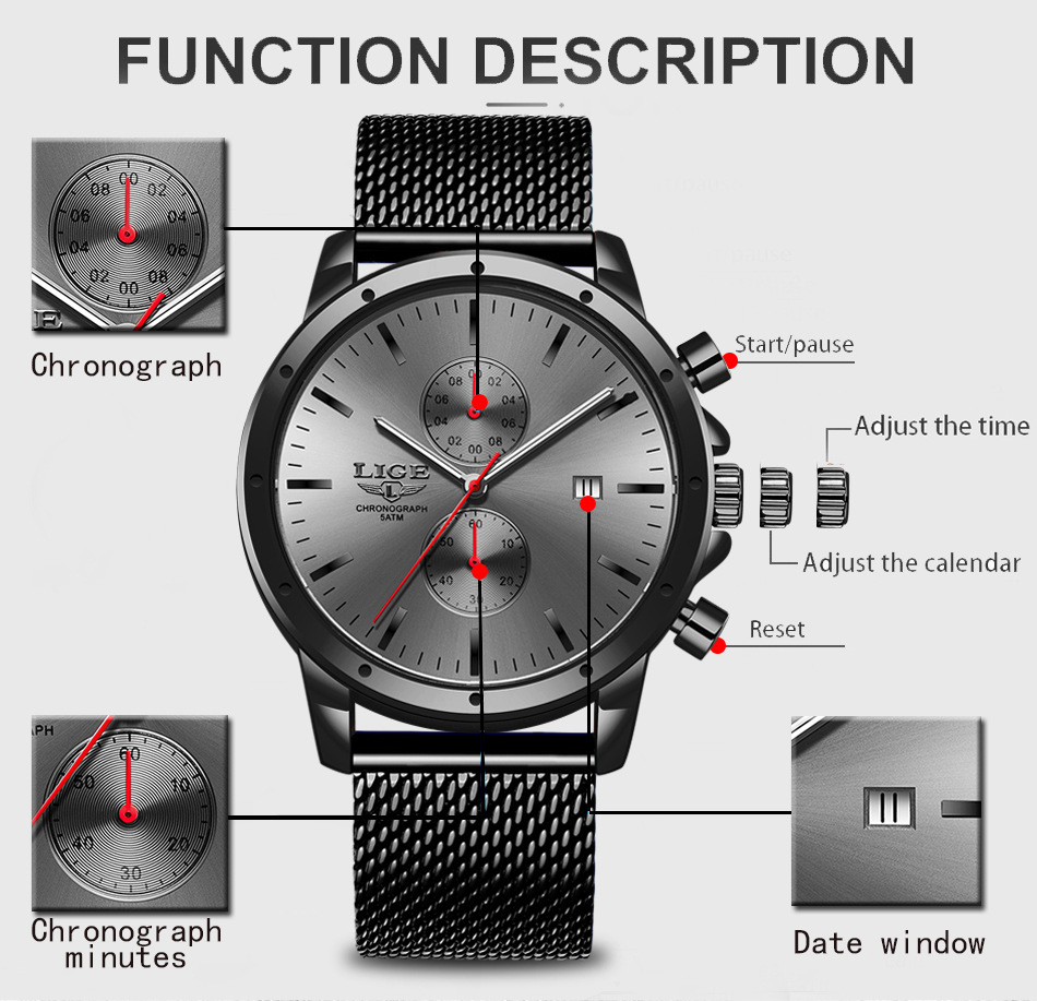 Title 5, Montre homme de marque internationale, mouvemen...