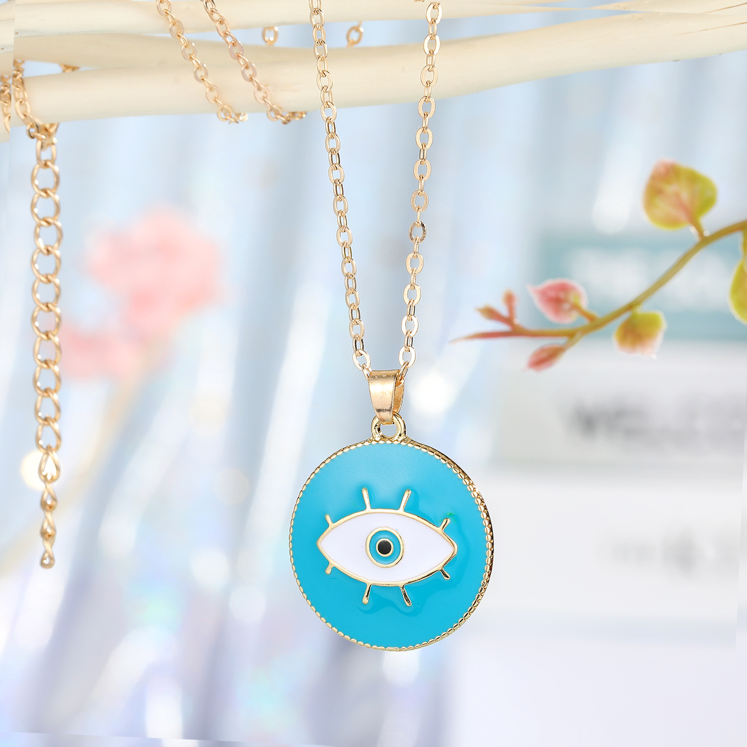 Wholesale Jewelry Fashion Eye Alloy Pendant Necklace display picture 1