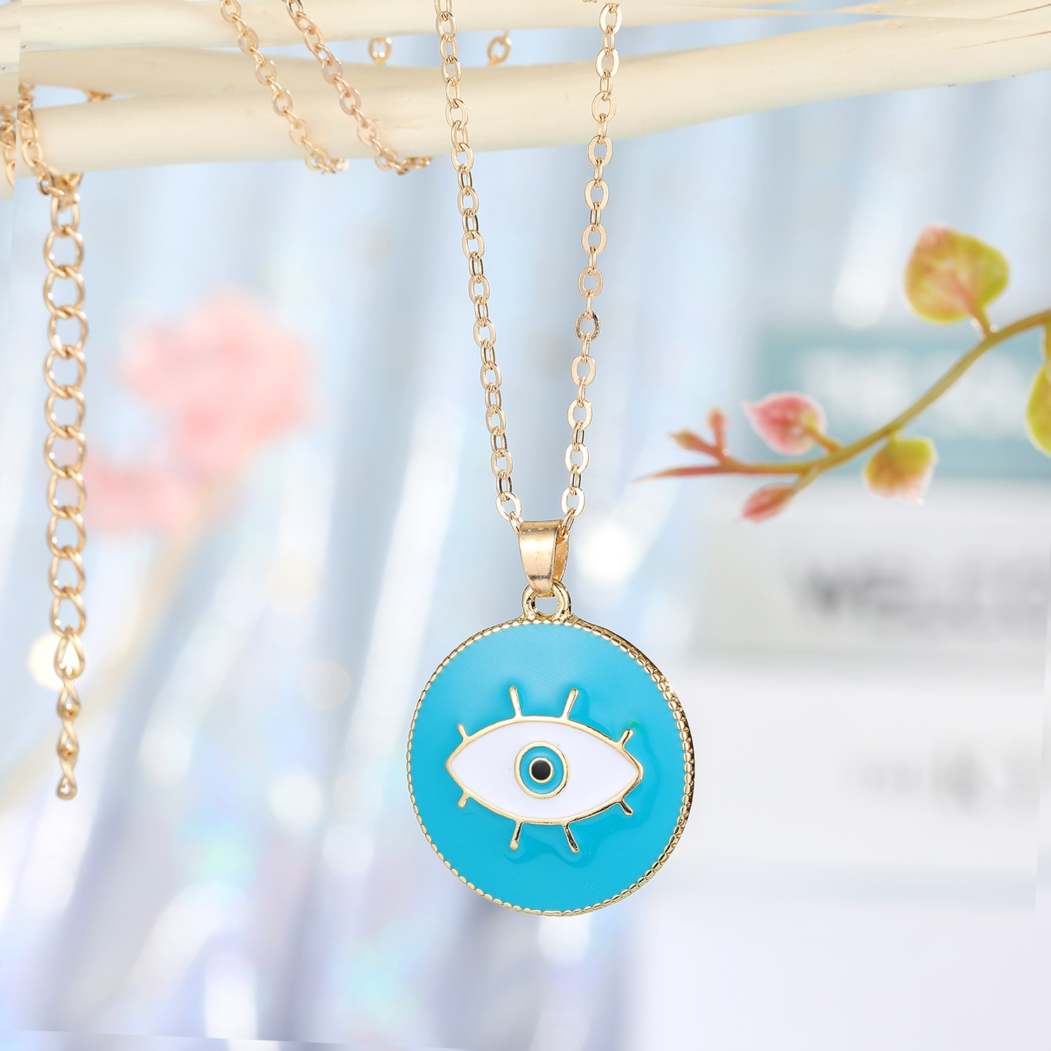 fashion jewelry Turkish blue eyes pendant necklace personality drop oil eyes necklace ladies accesso