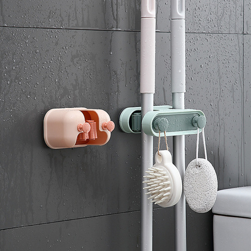 Factory direct sales powerful mop rack without punching multifunctional mop hook bathroom artifact broom storage clip