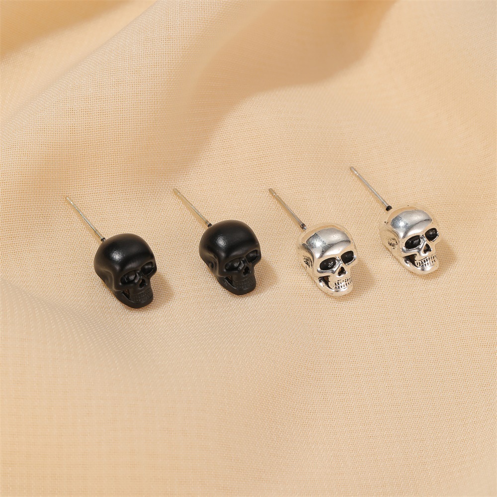 Moda Ghost Head Gothic Retro Skull Retro Pendientes display picture 5