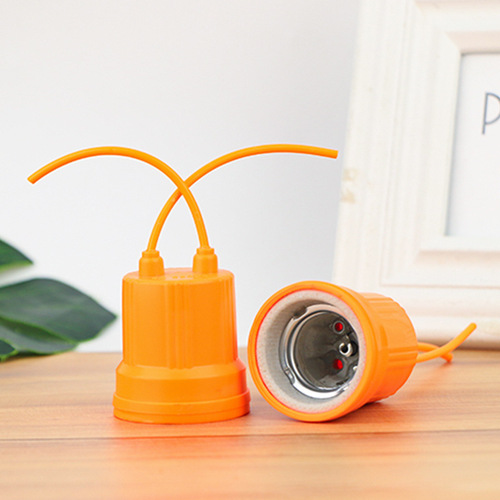 E27 screw ceramic waterproof lamp holder copper wire suspended flame retardant soft rubber lamp holder E27 lamp holder lamp holder wholesale