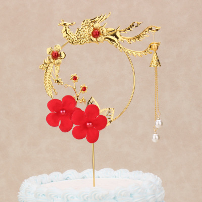 gules rose Phoenix plug-in unit wedding Party Atmosphere Inserted row Birthday Mother&#39;s Day.Tanabata Festival ornament