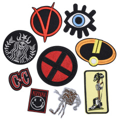 時尚黑色方形英文布貼 名字刺繡背膠貼 DIY電腦繡花服裝徽章布貼