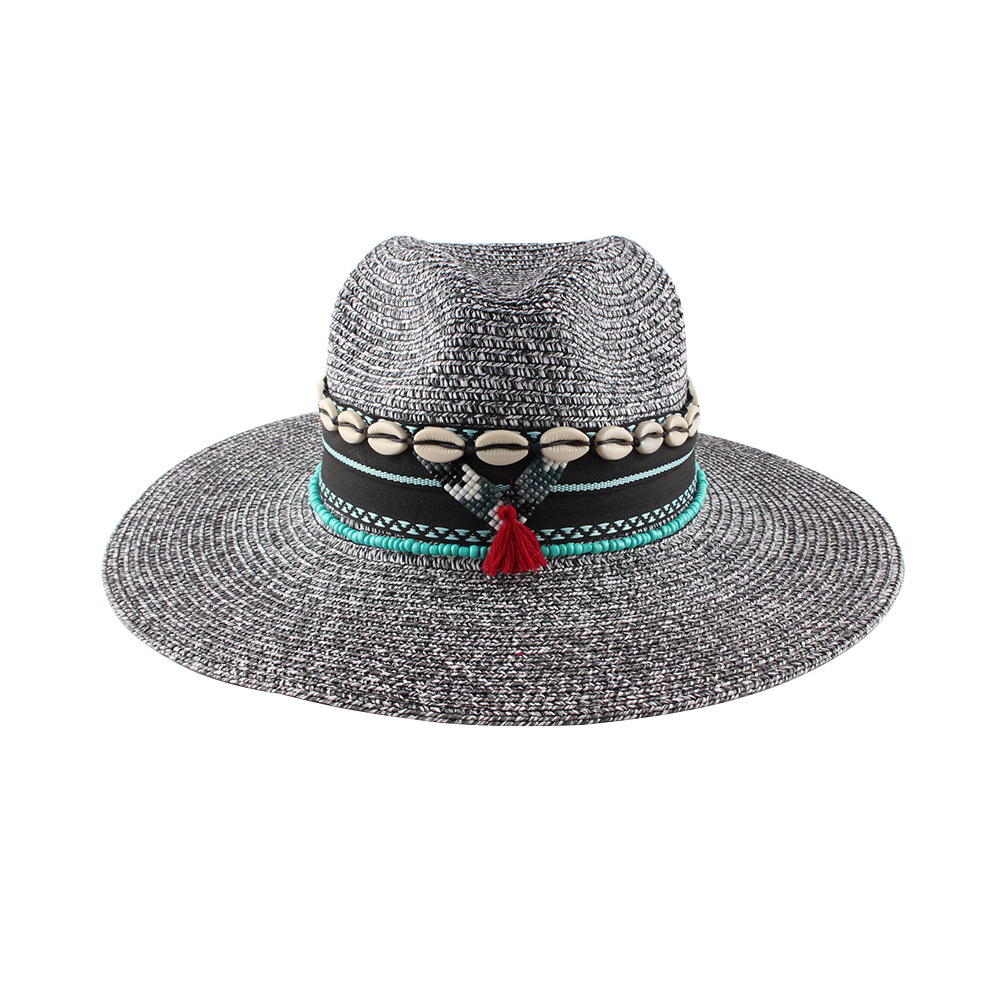 La primavera y el verano nuevo en forma de campana a prueba de sol playa sombrero de paja