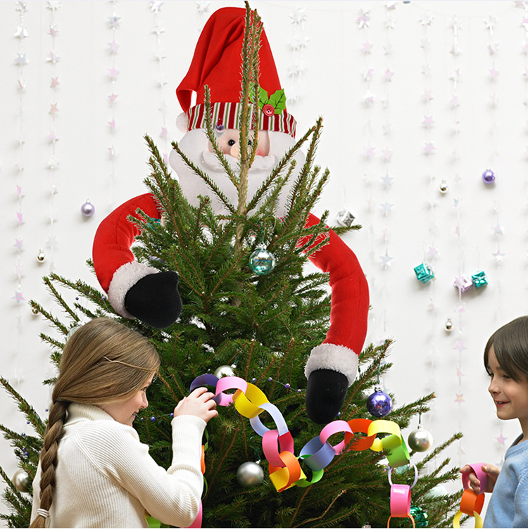 400g Weight Christmas Festival   Christmas Decorations Christmas Tree Hug Tree Top Star Creative Cartoon Christmas Tree 无