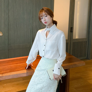 衬衫女新款2020年春季长袖上衣韩版流行女装时尚百搭衬衣潮打底衫