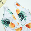 Fashion printed open back one piece women’s swimsuit