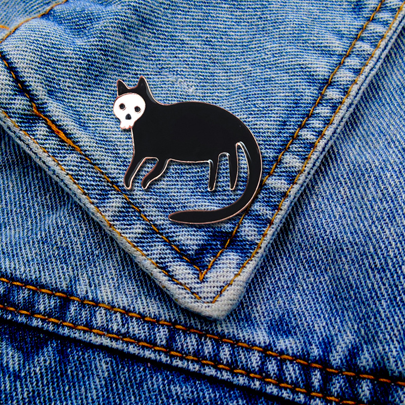 Enamel Design Cute, Streetwear Style Cute Streetwear Pin Cat Alloy Enamel Women'S Brooches