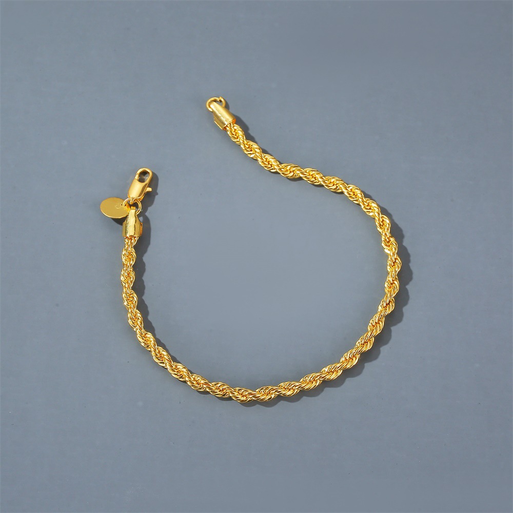 new bracelet best selling simple woven twist bracelet ladies retro metal couple bracelet accessories