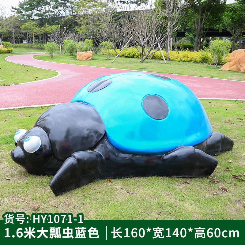 Al Aire Libre flor jardín paisaje simulación mariquita de siete estrellas escultura luminosa Villa patio césped decoración escarabajo adornos