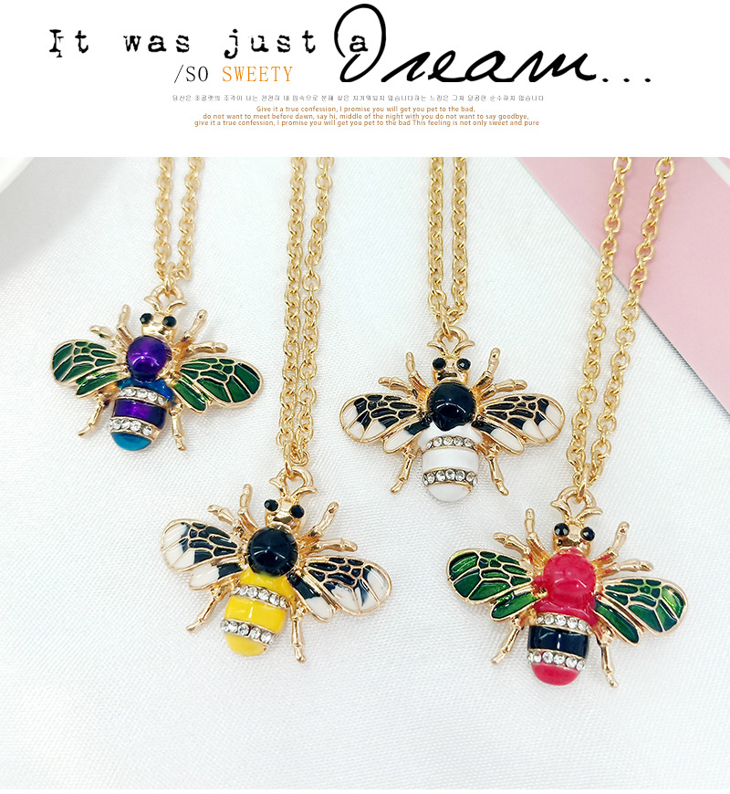 New Simple Insect Pendant Diamond Alloy Bee Necklace Fashion Wild Clavicle Chain Ornaments display picture 4