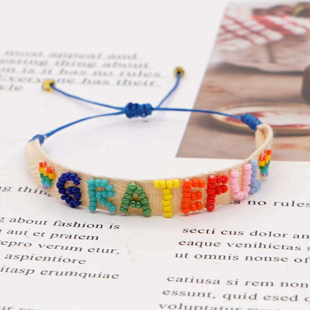 Simple Bohemian Ribbon Rainbow Love Letter Bracelet display picture 50