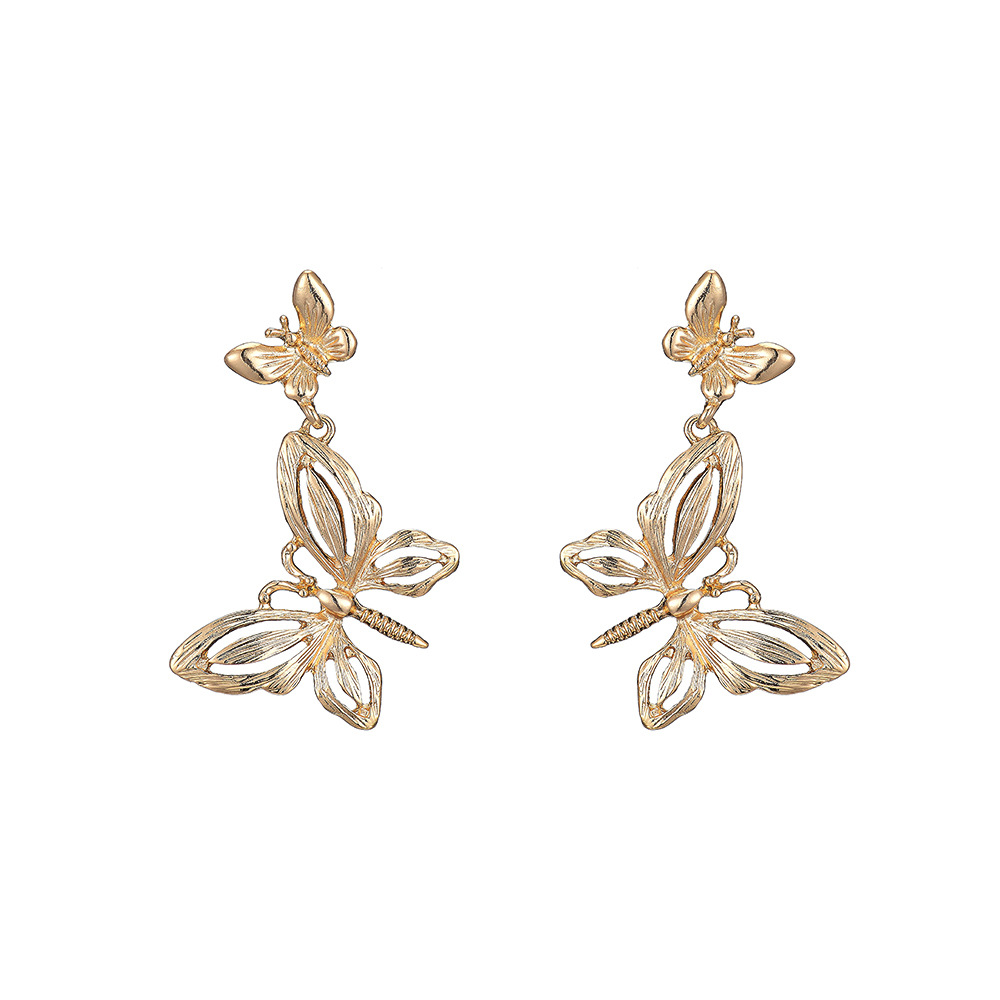 New S925 Pure Silver Earrings Alloy Hollow Butterfly Earrings Wholesale Nihaojewelry display picture 5
