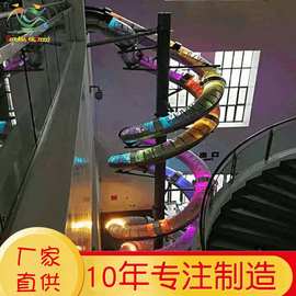 大型公园不锈钢滑梯户外组合滑滑道高空螺旋消防通道游乐设施设备