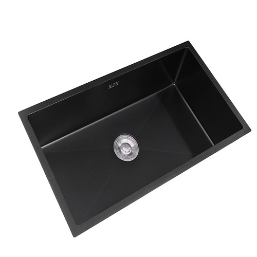 Nano Sink Single-Bowl Dishwashing Basin, Black Undermount Basin, Small 304 Stainless Steel Vegetable Washing Sink for Large-Kitchen Use