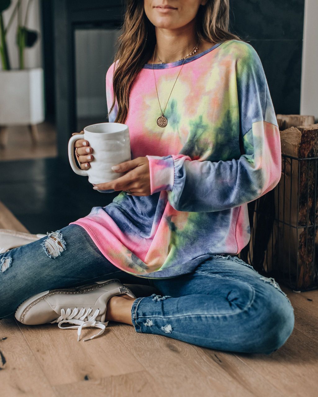 Spring and summer 2020 new European and American home wear leisure two piece set women's summer Amazon long sleeve printed home set