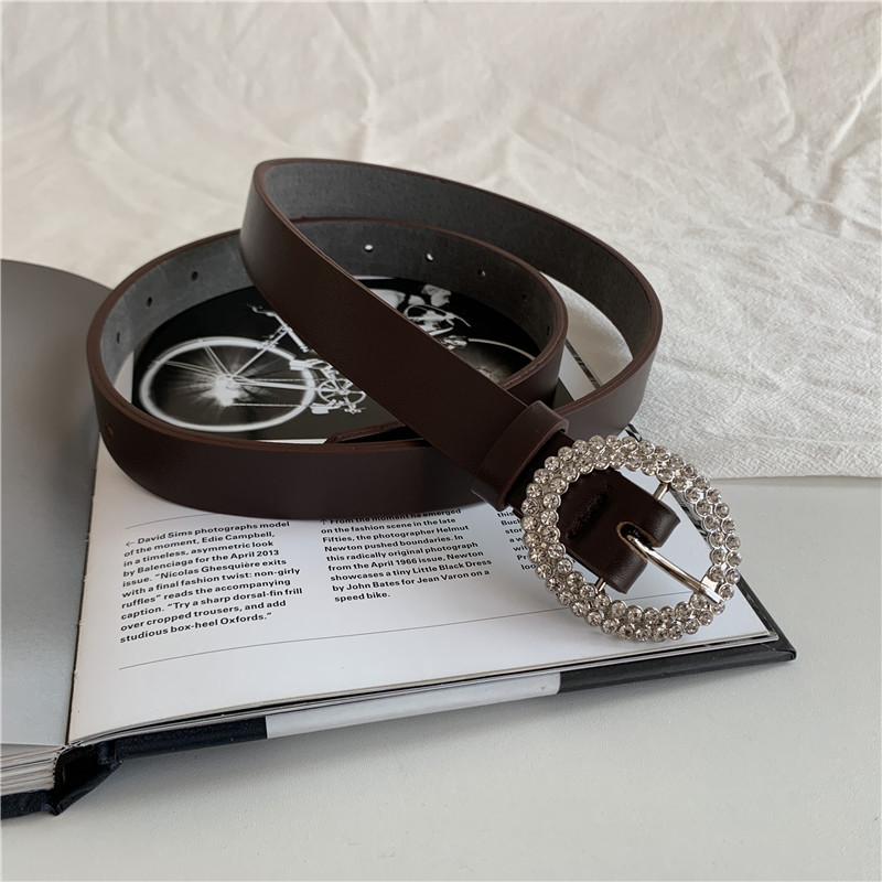 Fashion Inlaid With Diamonds Thin Belt display picture 7