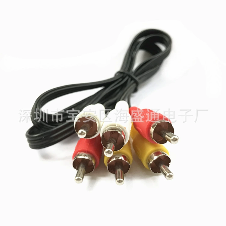 Кабель AV 3-to-3, головка лотоса 3RCA, соединение на ТВ DVD-приставки, цветное аудио 3 цвета, длина 1 м/1.5 м
