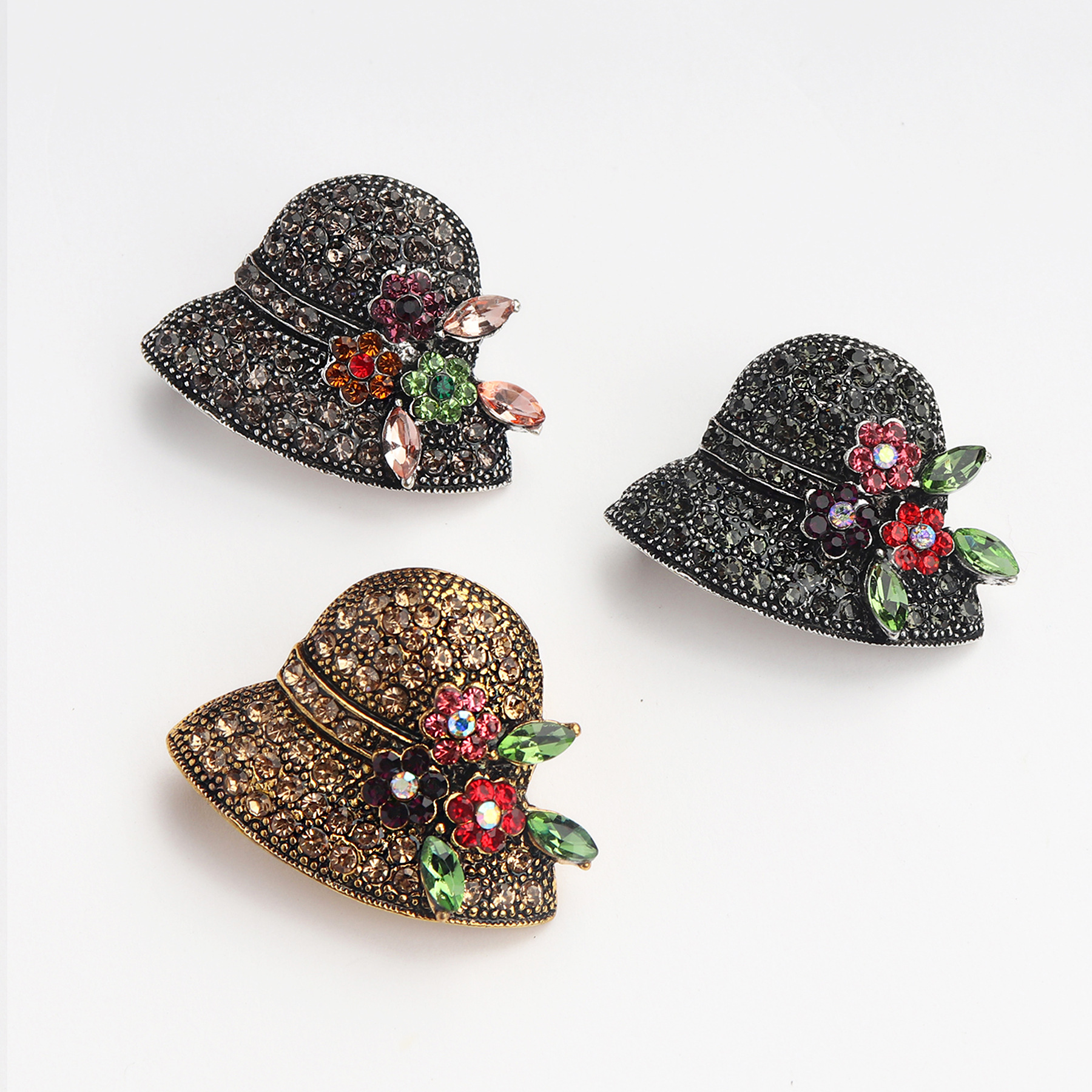 Vintage Style Hat Alloy Enamel Plating Unisex Brooches display picture 2