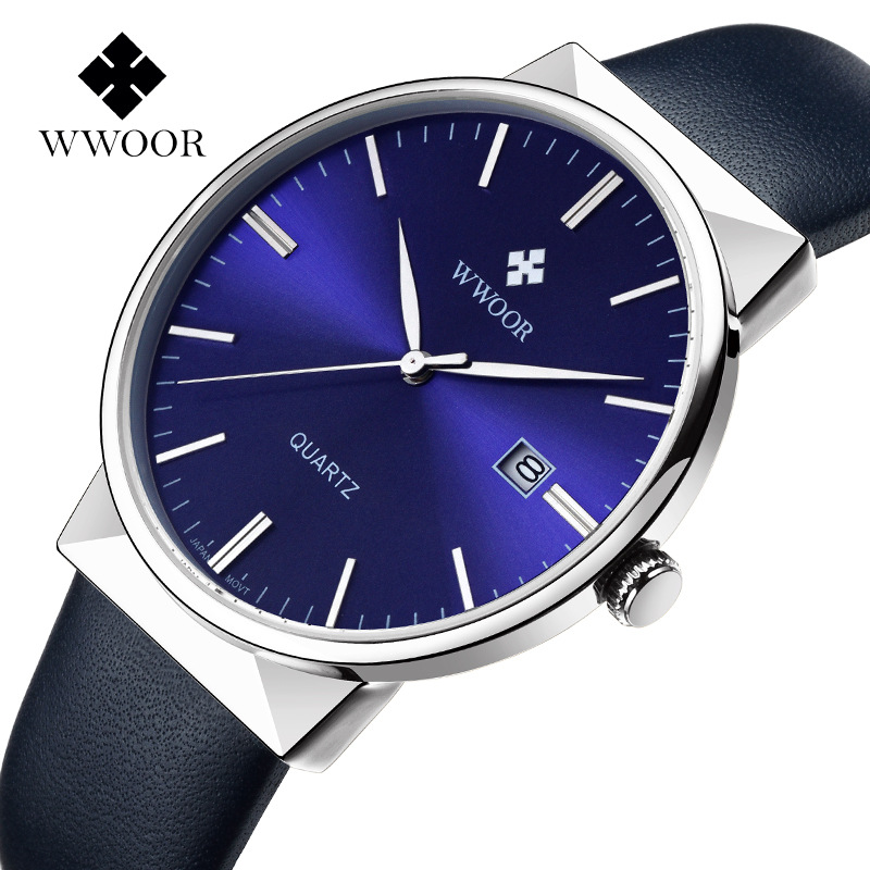 WWOOR Holding Love nuevos hombres de negocios cinturón reloj de cuarzo calendario impermeable reloj redondo cabeza casual Bowl Watch 8826p