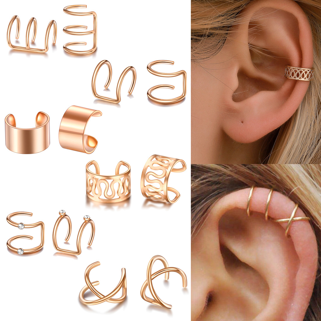 1 Piece Ethnic Style Geometric Solid Color Inlay Stainless Steel Rhinestones Ear Studs display picture 1