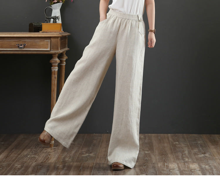 korean Wide-Leg Casual Pants Straight Loose Drape Slim Long Pants NSYF3630