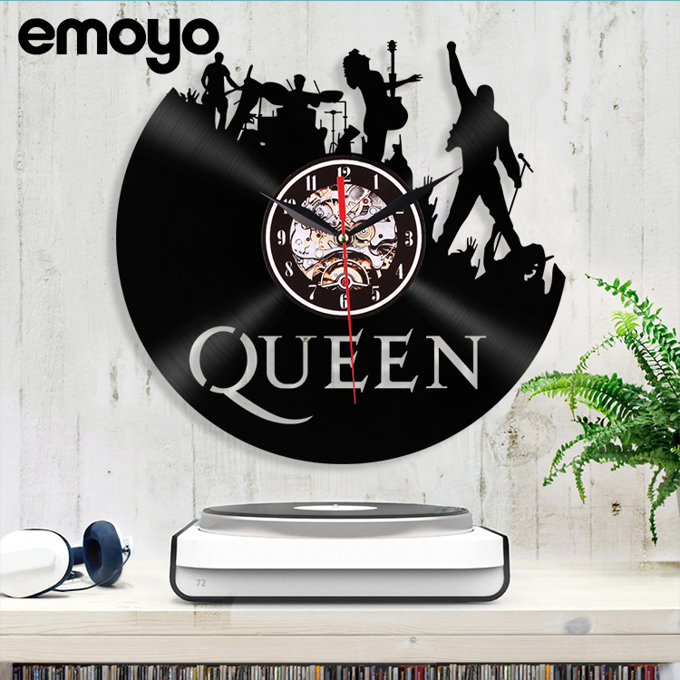 De estilo europeo creativo LED vinilo Reloj de pared Retro moda reina dormitorio decorativo Pared de cuarzo simple reloj