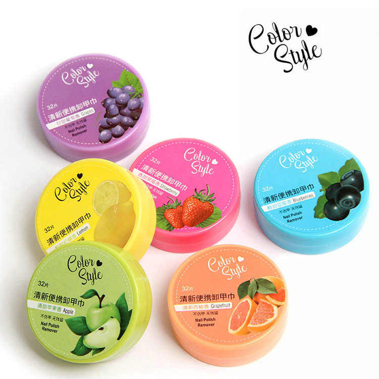 COLOR STYLE 32 box-packed disposable Fruit flavor Resurrection of Cotton Nail towel fresh Portable Resurrection towel