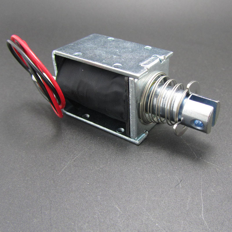 电磁铁DS-1240S贯通推拉式DC12v电磁阀24v电子锁带孔行程10mm直流