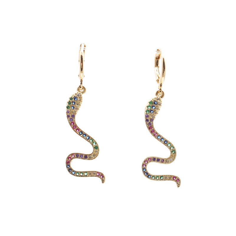 Jewelry Earrings Hot Sale Earrings Micro Inlaid Zircon Snake Earrings Wholesale Nihaojewelry display picture 1