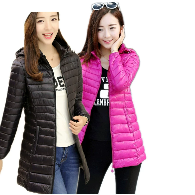 Женская новая облегающая приталенная легкая модная повседневная куртка средней длины в Корейском стиле с хлопковой подкладкой, пуховая куртка с хлопковой подкладкой, Женское пальто