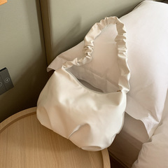 柔軟雲朵包小眾餃子包女2020新款仙女百搭腋下包褶皺純色單肩小包