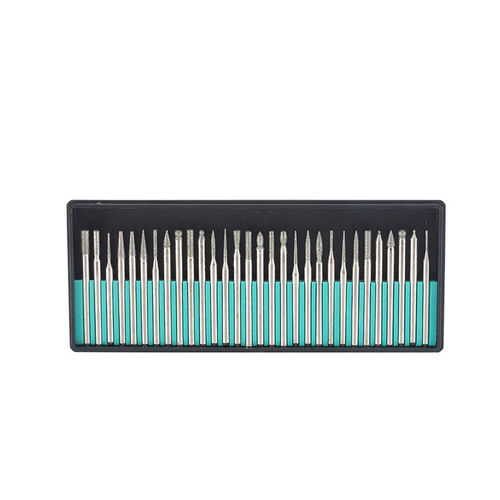 Supply of 30pc emery grinding needles in plastic boxes for jade polishing, engraving and lettering, 30-piece set