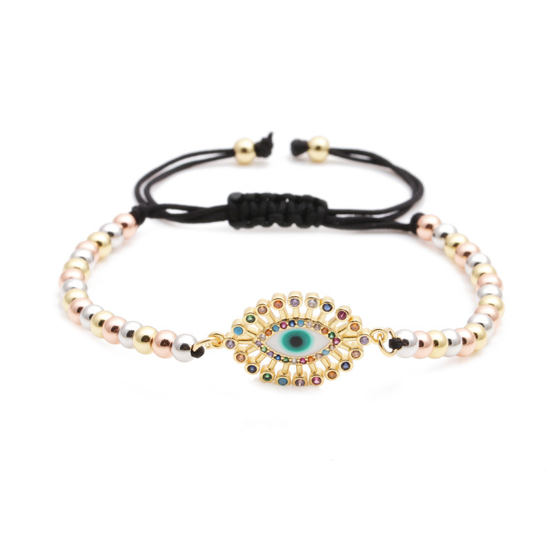 fashion trend new products micro-set zircon evil eye adjustable ladies bracelet wholesale nihaojewel