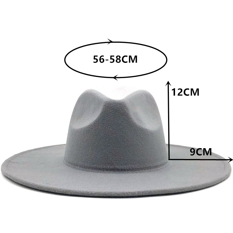 New Solid Color Woolen Big Brim Jazz Top Hat Wholesale Nihaojewelry display picture 1