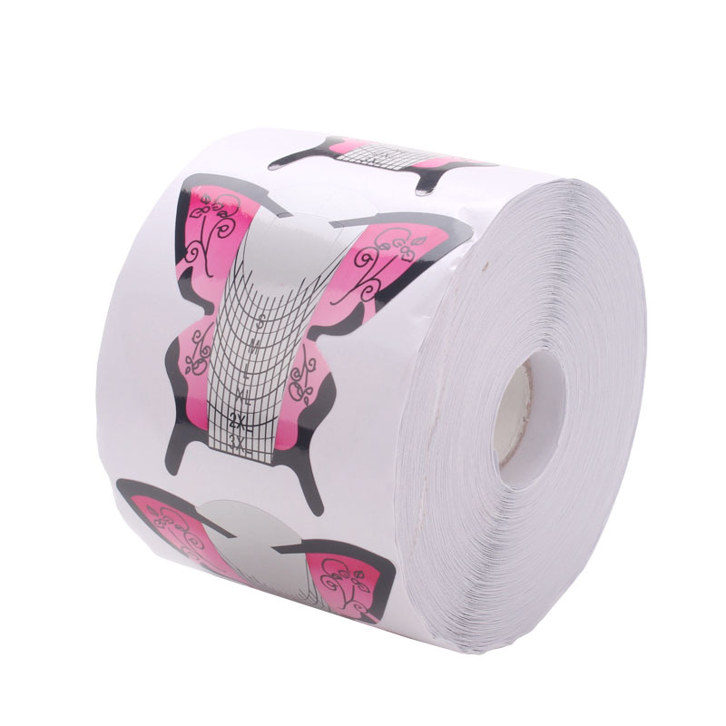 500 piezas de papel en forma de mariposa para la extensión de la terapia UV pegamento de cristal de uñas para la fabricación de dedos
