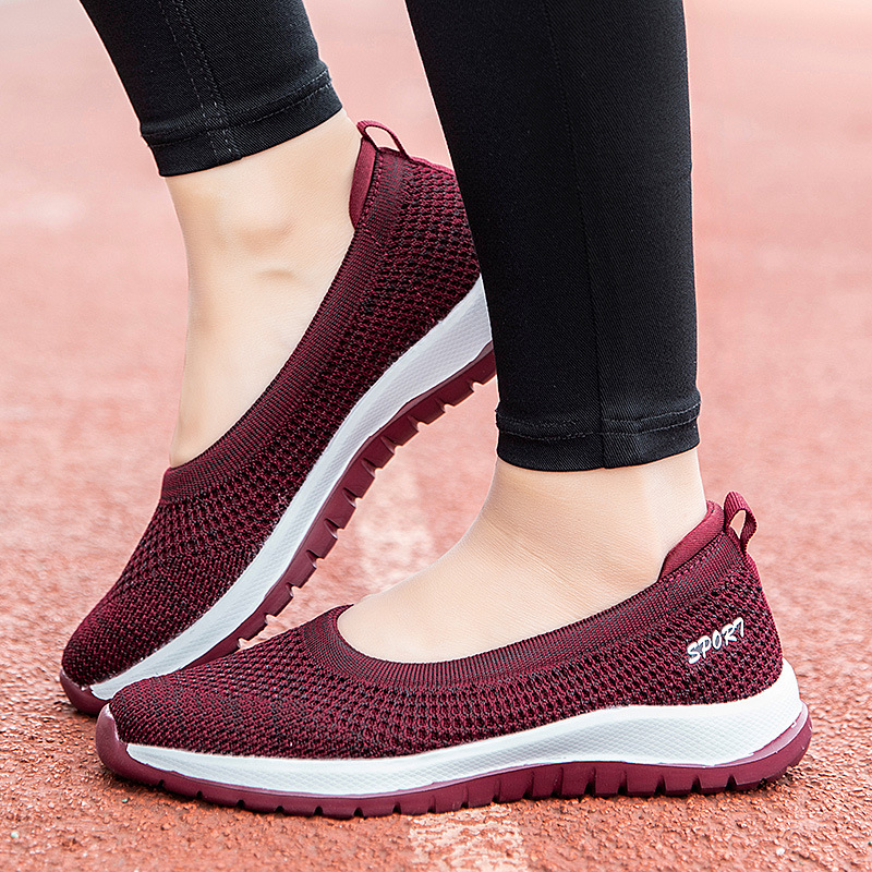 Cloth shoes summer Shallow mouth A pedal Mom shoes Cross border Middle and old age leisure time Walking shoes grandma Walking shoes