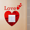 Acrylic switch key, self-adhesive wall protective decorations, mirror effect