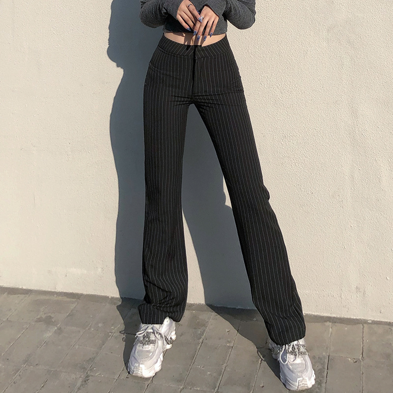 Striped Straight Leg Suit Pants NSSSN75376