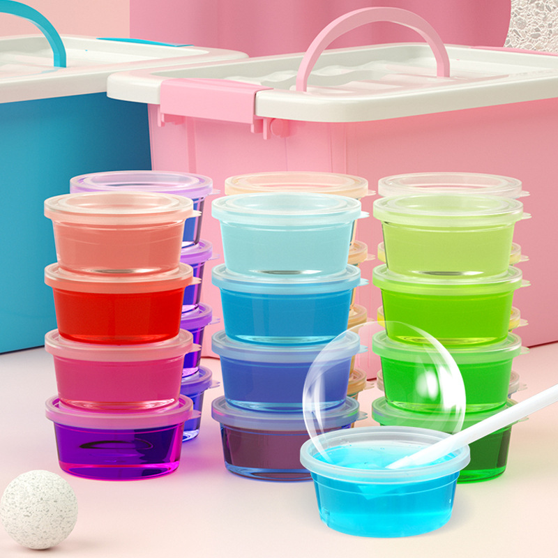 儿童彩色水晶泥玻璃泥手工diy安全无毒透明史莱姆橡皮泥彩泥玩具|ms