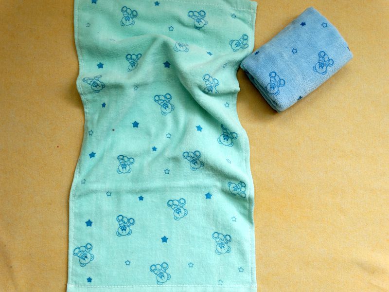 All-Cotton Plain Cut Velvet Baby Towel, Organic Cotton Small Towel, Combed Cotton Long-Staple Cotton Bath Towel, Ultra-Soft for Infants and Children