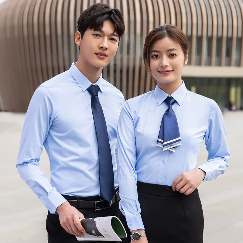 White blue shirt for work, slim fit