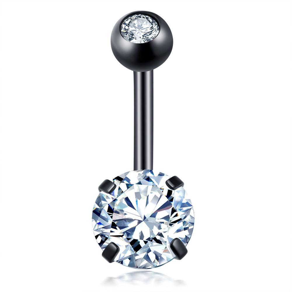 Hot Selling Diamond Ball Belly Button Ring Umbilical Piercing Jewelry 316L Surgical Steel Fashion Body Jewelry detail image 8