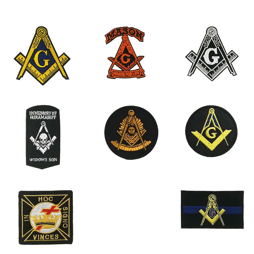 日本刺绣机制作 共济会羽绒服牛仔衫补丁DIY徽章布贴