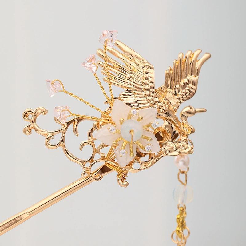 Платина для волос, китайская шпилька, ханфу, украшение для волос, подвеска с кисточками