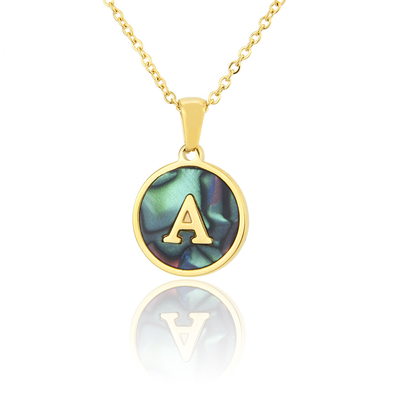 Collier 26 Lettres En Acier Inoxydable display picture 2